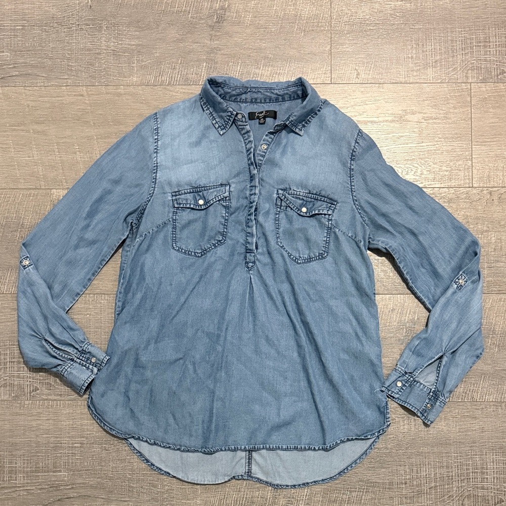 Earl Jeans Light Blue Denim Button-Down Shirt